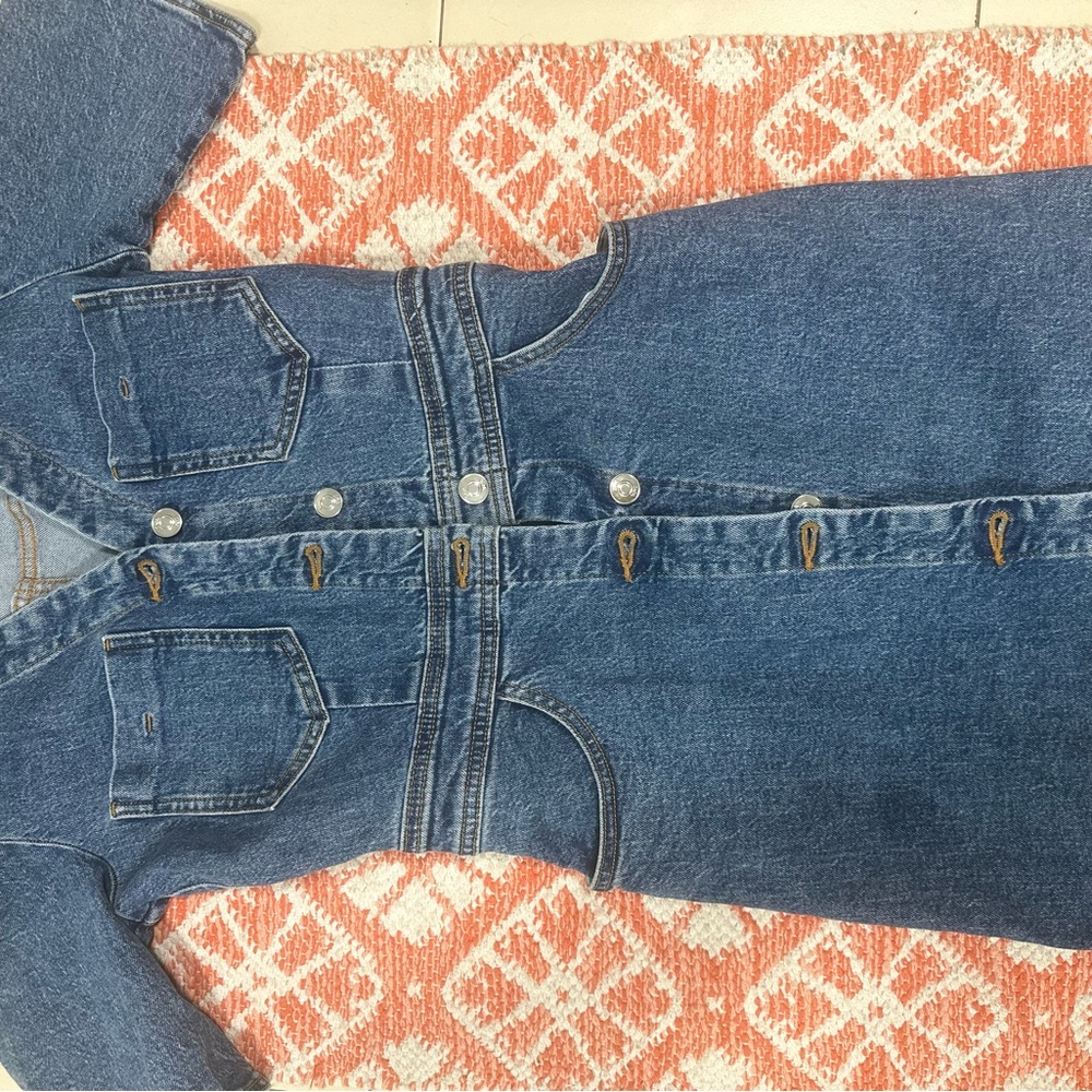 Zara Blue Mini Dress with Classic Denim Look